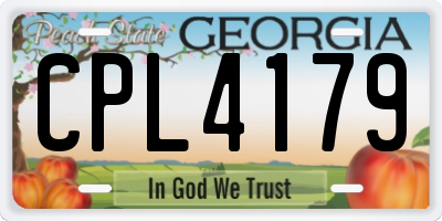 GA license plate CPL4179