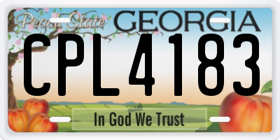 GA license plate CPL4183