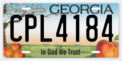 GA license plate CPL4184