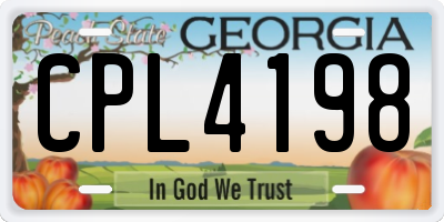 GA license plate CPL4198
