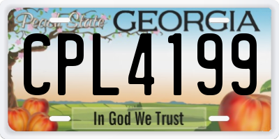 GA license plate CPL4199
