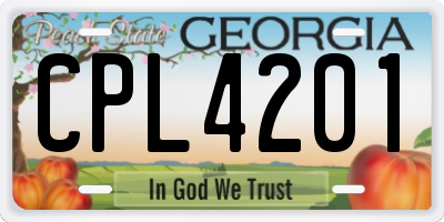 GA license plate CPL4201