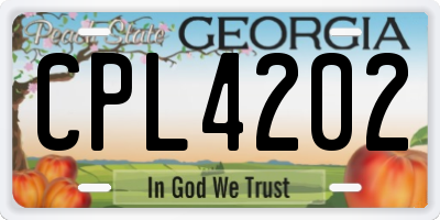 GA license plate CPL4202
