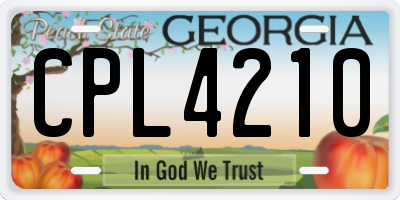 GA license plate CPL4210