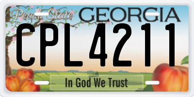GA license plate CPL4211