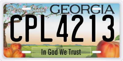 GA license plate CPL4213