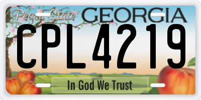 GA license plate CPL4219