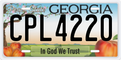 GA license plate CPL4220
