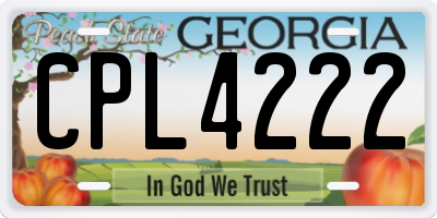 GA license plate CPL4222