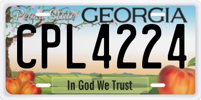 GA license plate CPL4224