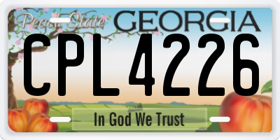 GA license plate CPL4226