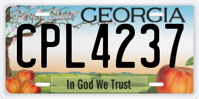 GA license plate CPL4237