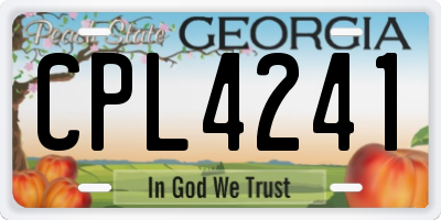 GA license plate CPL4241