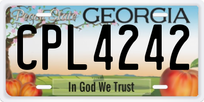 GA license plate CPL4242