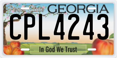 GA license plate CPL4243