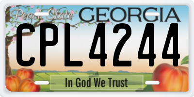 GA license plate CPL4244