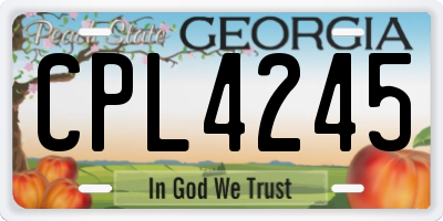 GA license plate CPL4245
