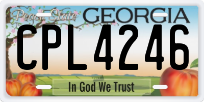 GA license plate CPL4246