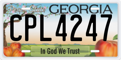 GA license plate CPL4247