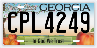 GA license plate CPL4249