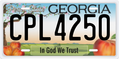 GA license plate CPL4250