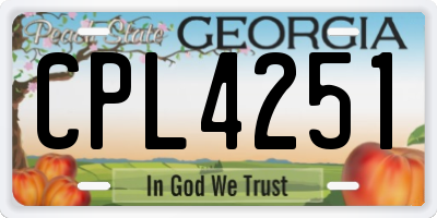 GA license plate CPL4251