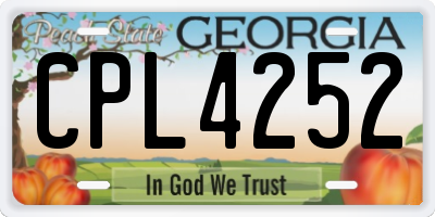 GA license plate CPL4252
