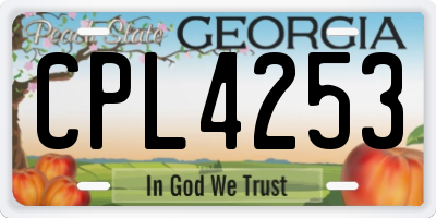 GA license plate CPL4253