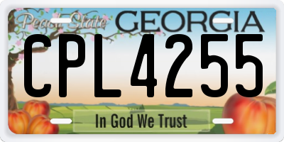 GA license plate CPL4255