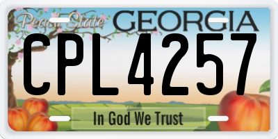 GA license plate CPL4257