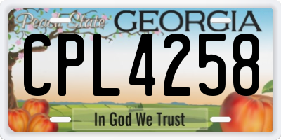 GA license plate CPL4258