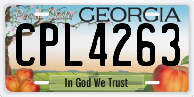 GA license plate CPL4263