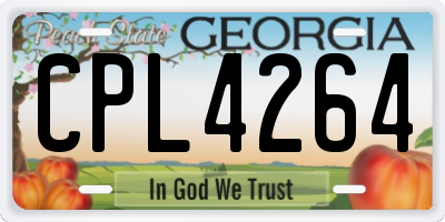 GA license plate CPL4264