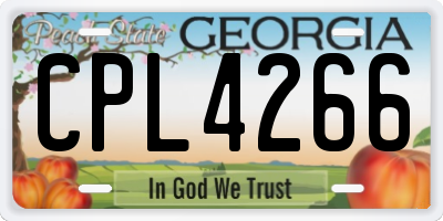 GA license plate CPL4266