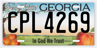 GA license plate CPL4269