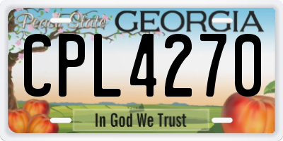 GA license plate CPL4270