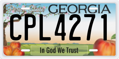 GA license plate CPL4271