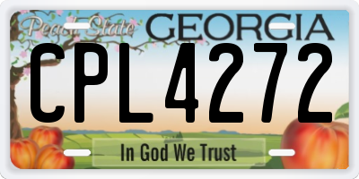 GA license plate CPL4272