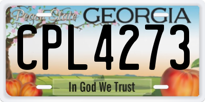 GA license plate CPL4273