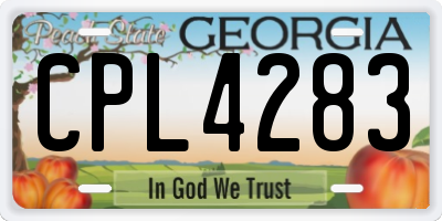 GA license plate CPL4283