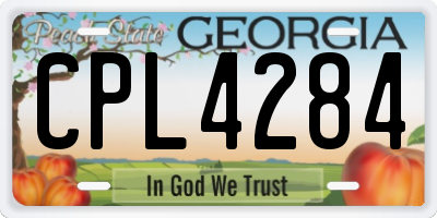 GA license plate CPL4284