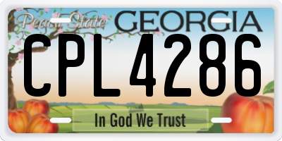 GA license plate CPL4286