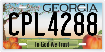 GA license plate CPL4288