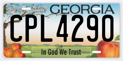 GA license plate CPL4290