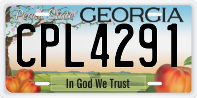 GA license plate CPL4291
