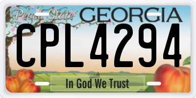 GA license plate CPL4294