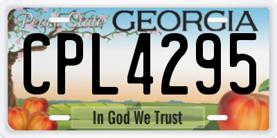 GA license plate CPL4295