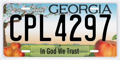 GA license plate CPL4297