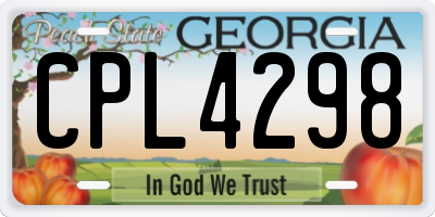 GA license plate CPL4298