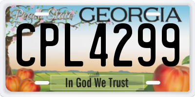 GA license plate CPL4299